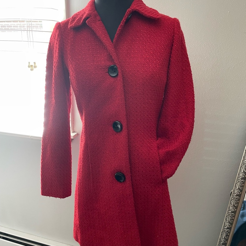 Maggy London Red Pea Coat